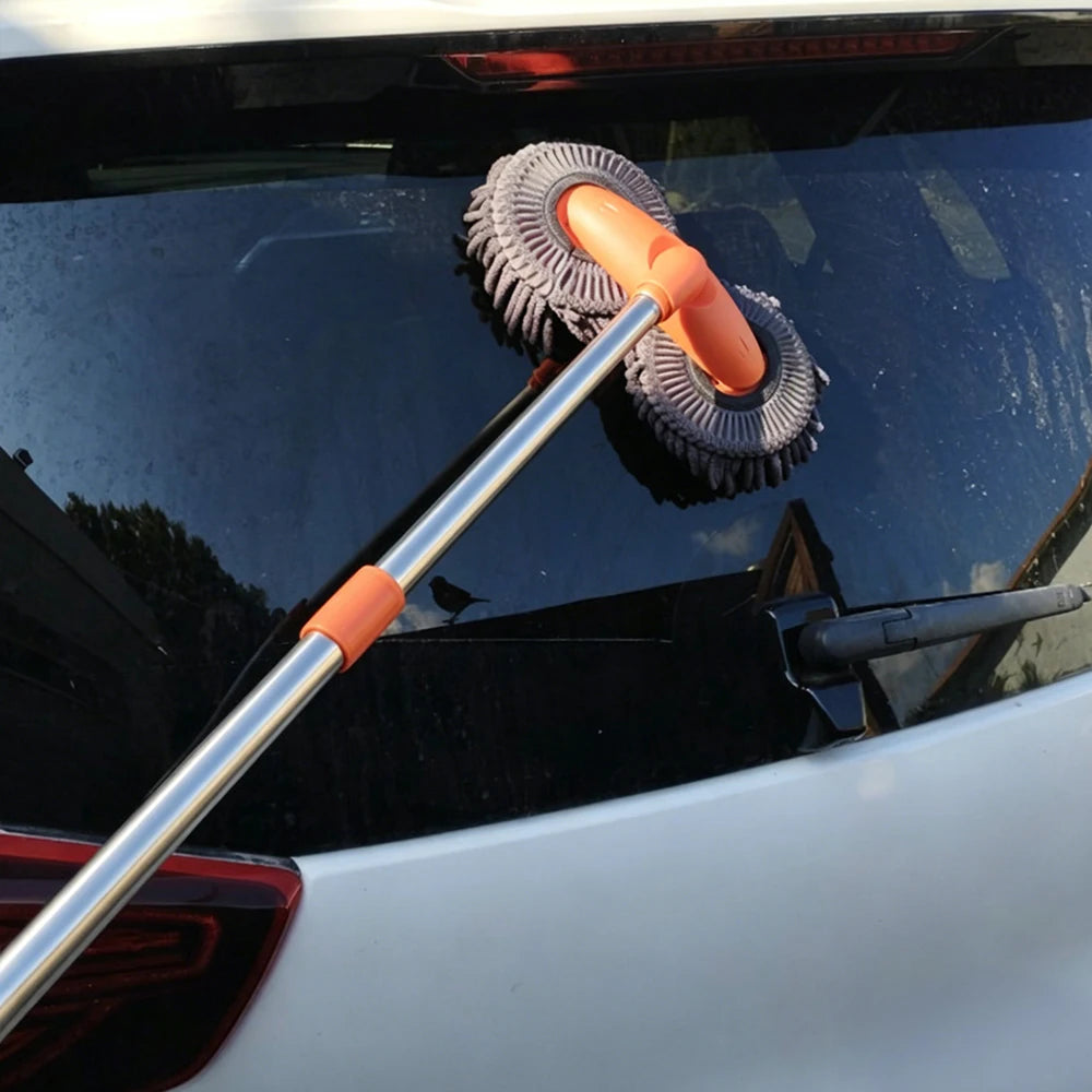 1X Car Cleaning Wash Multipurpose Kit Microfiber Brush Mop Sponge Wipe Auto Home Tools Universal Clean Accessories Yellow Gray