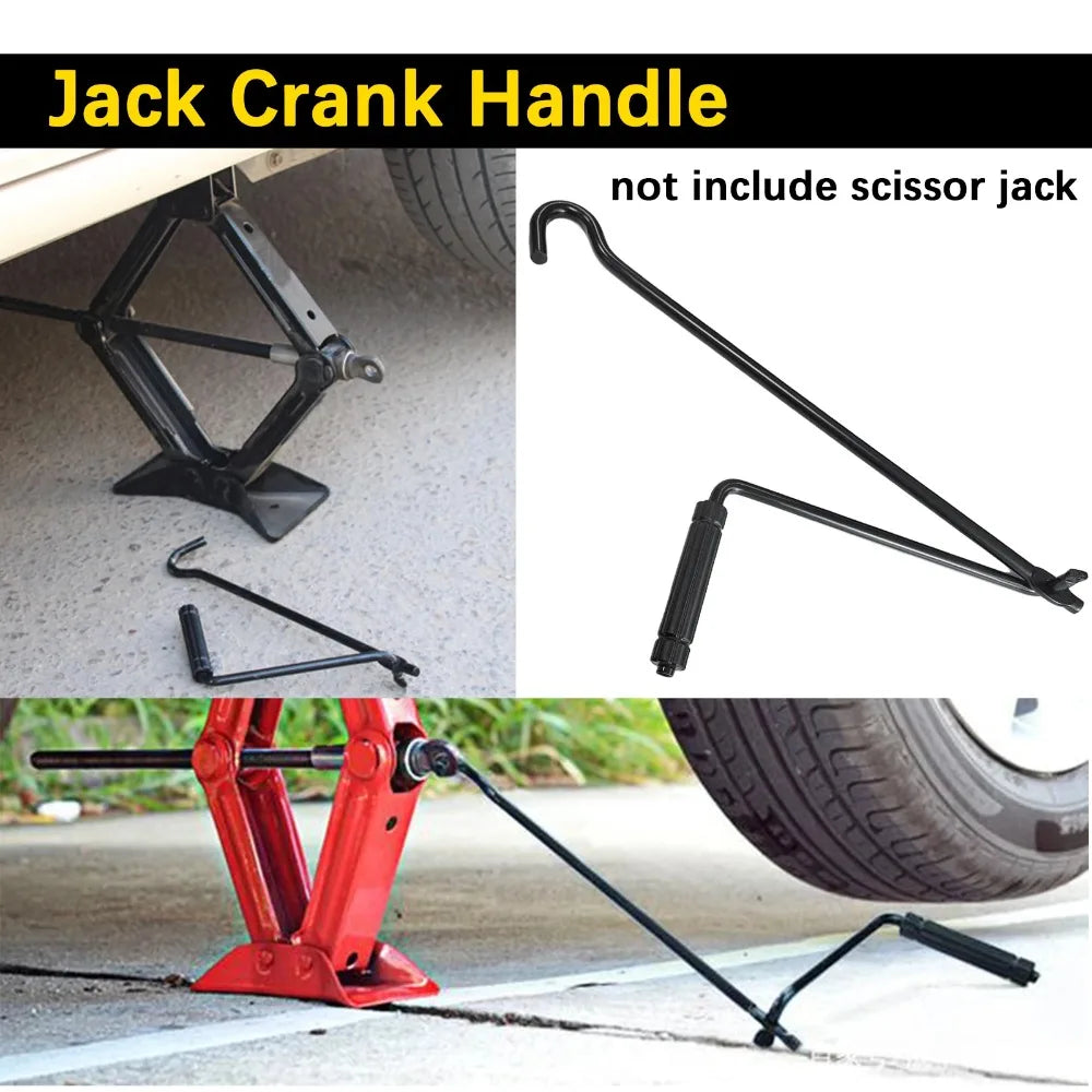 1 Pcs Car Jack Hand Crank Wheel Spanner Handle for Scissor Car Lift Universal Thickened Steel Durable Jack Wrench CM World
