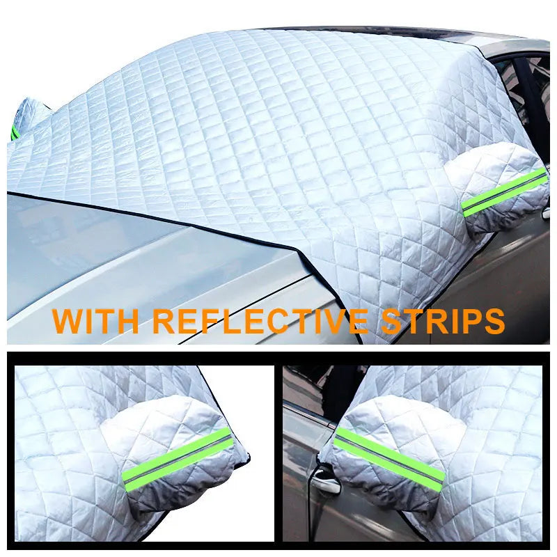 Waterproof Cover Exterior Car Covers Outdoor Half Awning Anti-Snow Windshield Proof Protective Cotton Sunshade Anti Ice Frost Car Mobile World