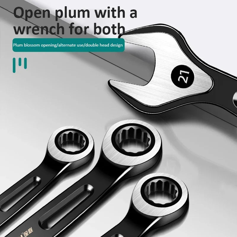 1PC 6-22mm Combination Ratchet Wrench Dual-purpose Wrench Metric Universal Spanner Labor-saving Anti Slip Repair Tool Hand Tool