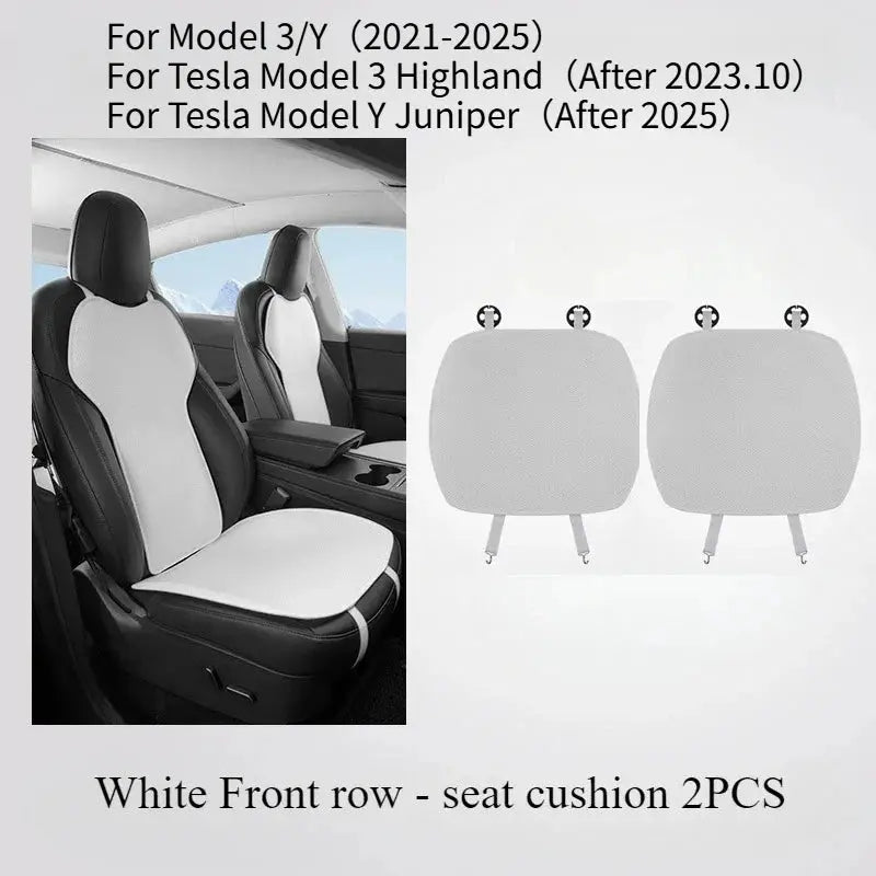Ice Silk Seat Cushion for Tesla Model 3 Y Juniper 2025 Breathable Mat Seat Cover Cushion Replacement Pad Summer Car Accessories Car Mobile World