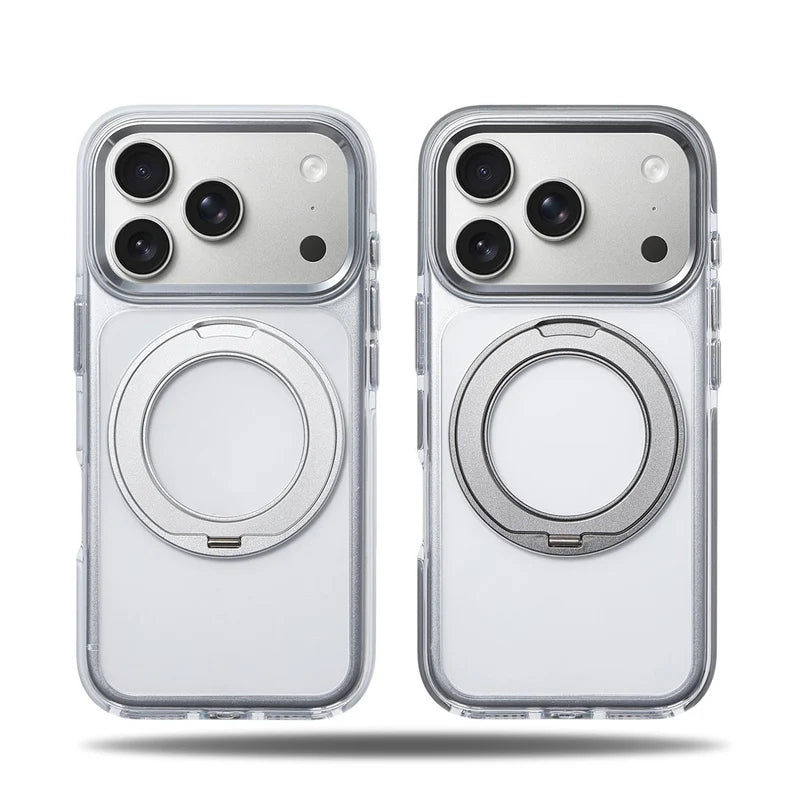 360° Magnetic Stand Case Cover for iPhone 17pro 17 17Pro Max Clear Shockproof for Magsafe Rotatable Magnet Kickstand Phone Case Car Mobile World