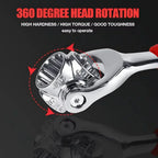 52-in-1 Multi-Functional Socket Wrench Set 360 Degree Rotating Dog Bone Design Universal Spline Wrench 8-19mm Heavy Duty Professional Hand Tool for Car Auto Repair Bicycle Motorcycle Maintenance Garage Workshop