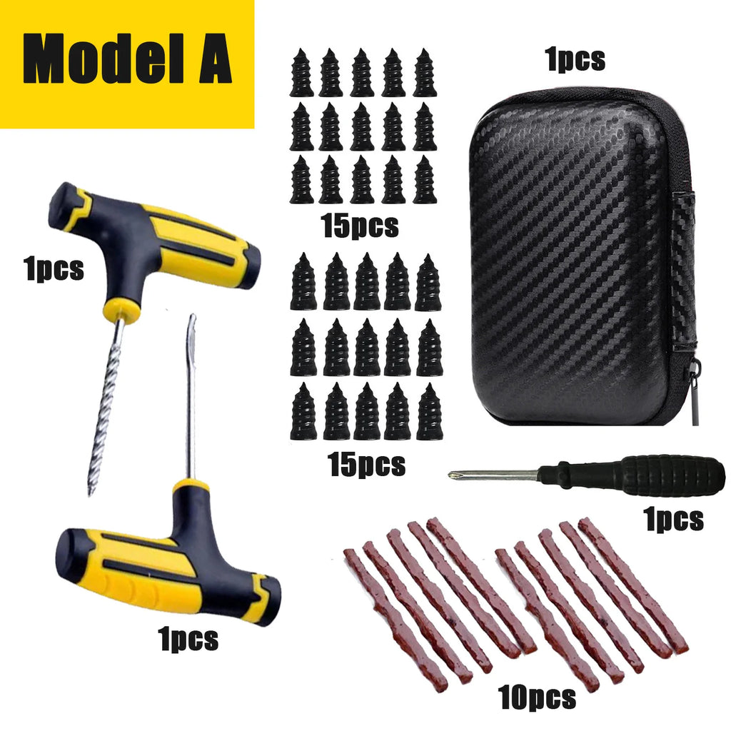 Car Tire Plug Kit, Essential Car Emergency Flat Tire Repair Kit, Professional Tubeless Tires Patch Kits for Cars