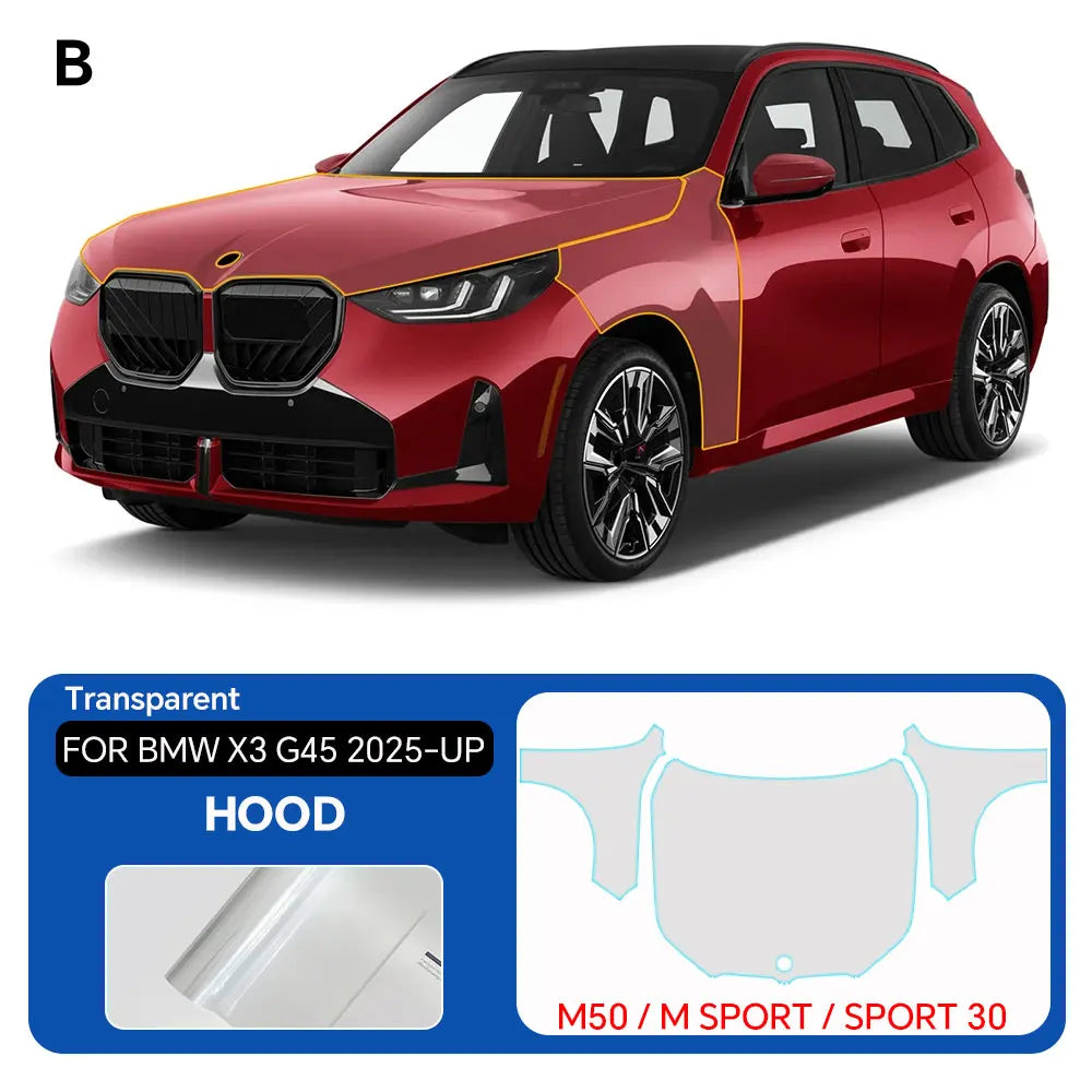 For BMW X3 G45 Sport 30 2025 Full Vehicle Clear Bra PPF Paint Protection Film 9Mil TPU Transparent Anti Scratch Car Wrap Film Car Mobile World