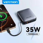 Vention 35W Mini Power Bank PD Fast Charge 10000mAh Portable PowerBank for iPhone 17 16 Pro Samsung S25 External Battery Charger Car Mobile World