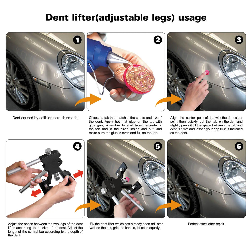 Super PDR Adjustable Car Dent Puller Paintless Repair Tools Kit  Auto Body Suction Cup Auto Dent Removal Tool Kits Dent Remover CM World