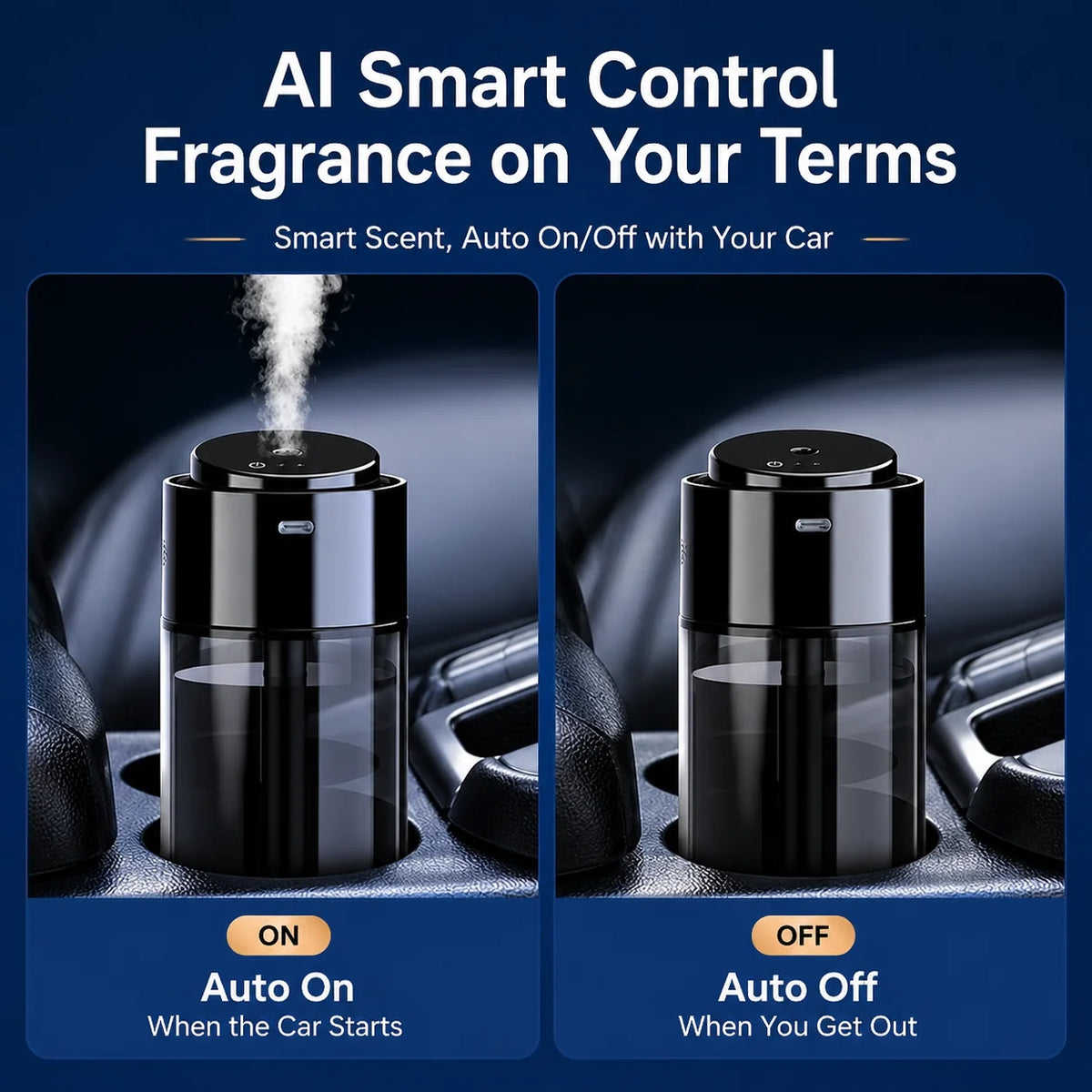 Smart Car Air Freshener Air Purifier Humidifier Fragrance Dispenser Odor Removal Decorations Dual-use Home and In-car