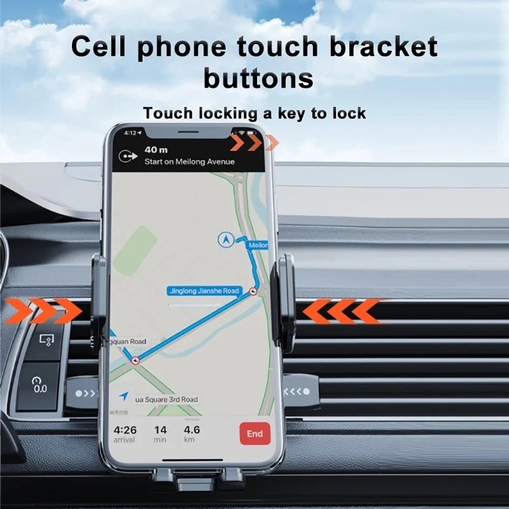 Car Phone Holder Dashboard Windshield 360° Rotation Phone Holder for GPS Navigation Secure Hanging With Extension Rod Bracket