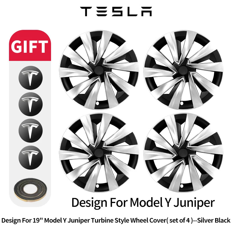 4PCS 19inch Wheel Cap for Model Y Juniper 2025-2026 Arachnid Car Performance Cap Automobile Wheel Cap Design for Tesla Hubcaps CM World