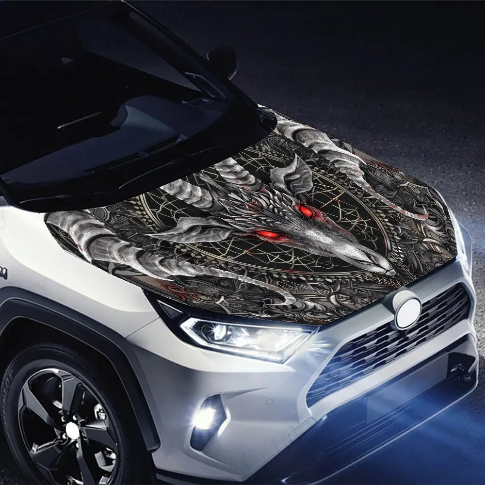 Eyes of the Demon PVC Car Vinyl Wraps, Self-Adhesive Waterproof Car Hood Decal Sticker, Car Decoration Protection Stickers for T