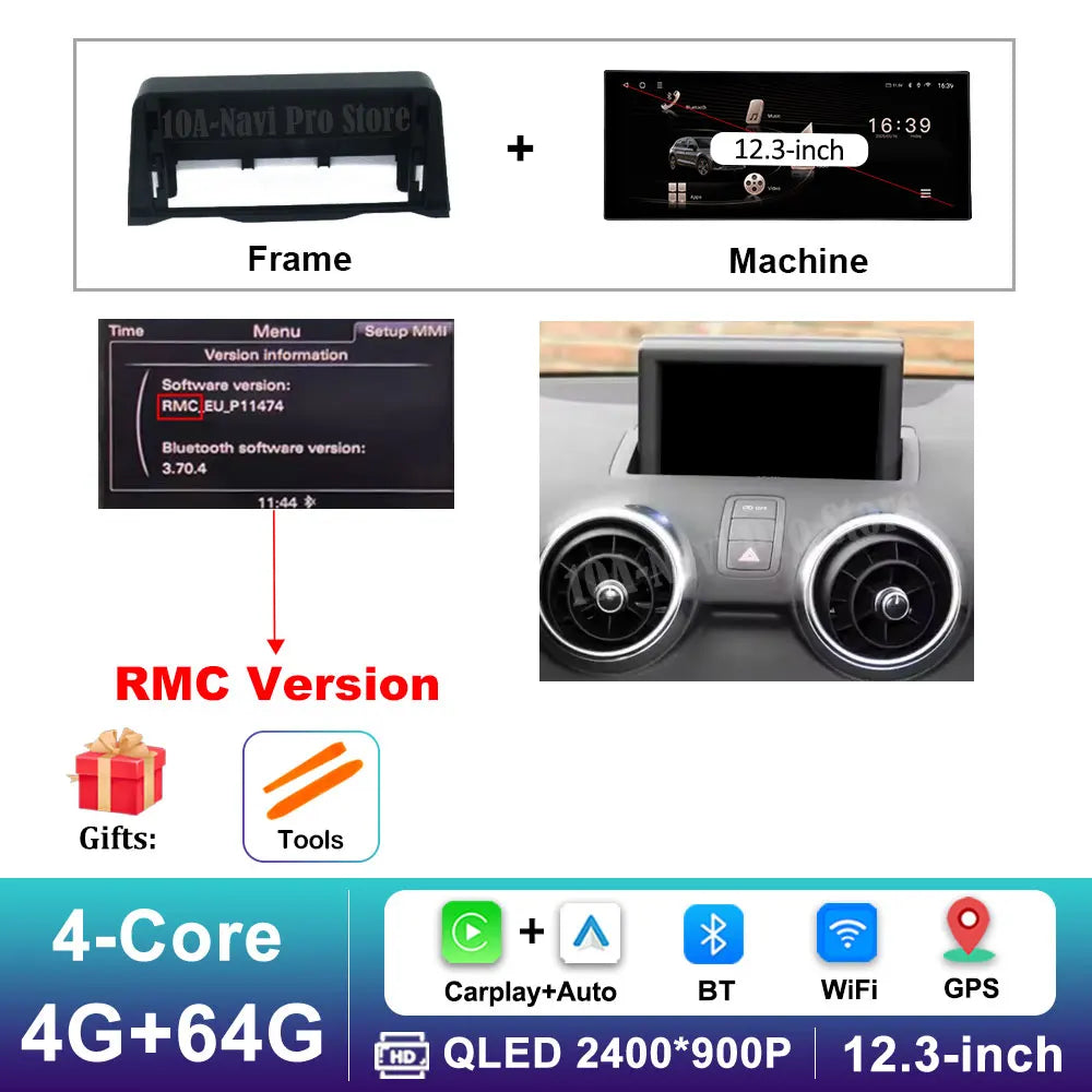 Car Video Multimedia player Stereo for Audi A1 2013 - 2018 Android 16 Wireless Carplay WiFi Auto Accessories GPS Navigation BT CM World