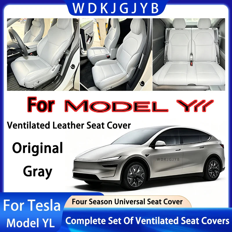 For Tesla Model YL 2026 Ventilation Leather Seat Cover Cushion Wear-resistant Breathability Comfortable Seat Interior Accessorie
