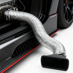 Car Front Bumper Air Intake System Funnel Pipe Set Vent Tube Kit Universal Turbo Air Inlet Tuyere Round/Square Nozzle Accessorie CM World