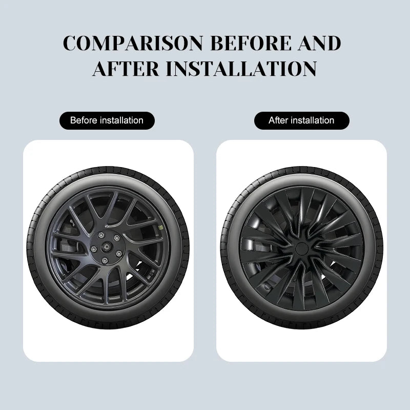 4PCS For Tesla Model 3 Highland 2023-2026 Turbine Wheel Cover 18 Inch Car Replacement Automobile Hub Cap Full Rim Car Acces CM World