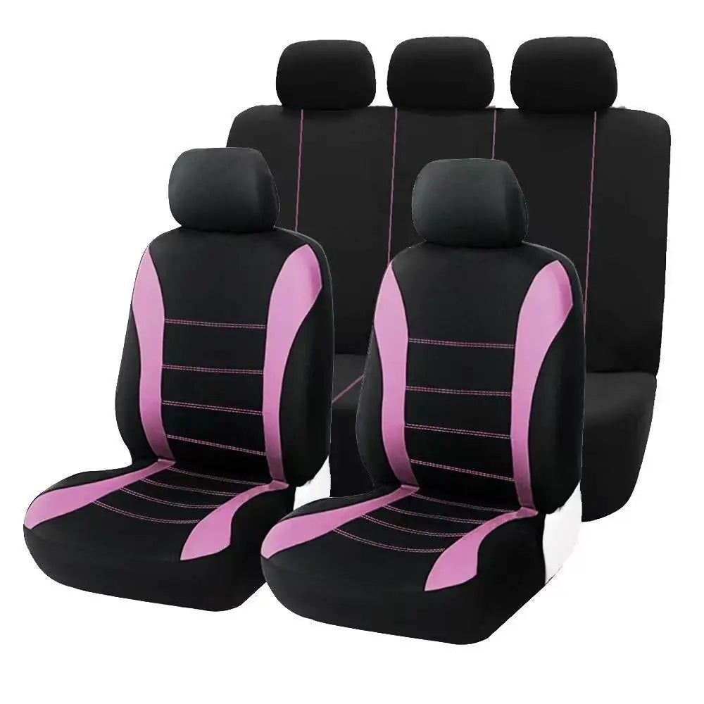 Universal Five-Seater Car Fabric Seat Covers with Stitching CM World