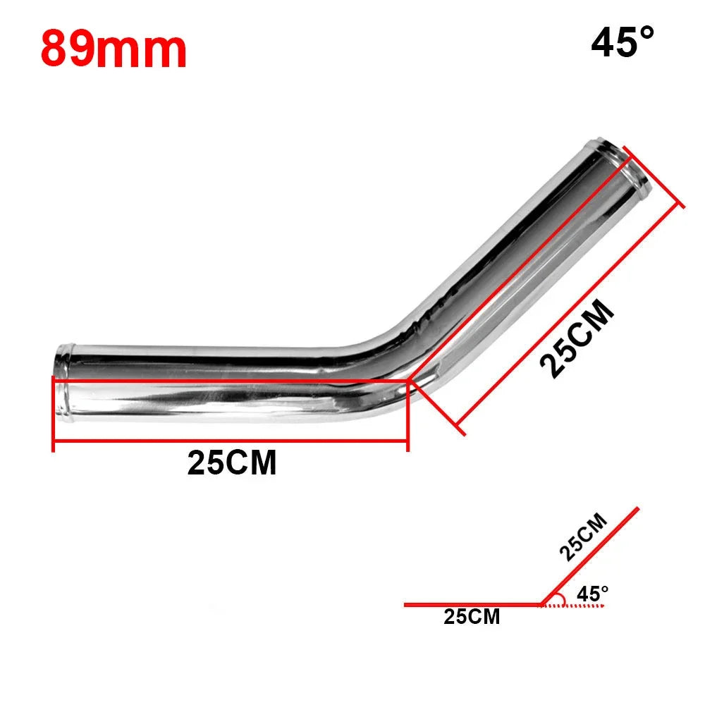 Universal L S Type Aluminum Tube 76mm 89mm 3inch 3.5inch Cold Air Intake Pipe for Racing Car Turbo High Flow 0/45/90/180 Degrees CM World