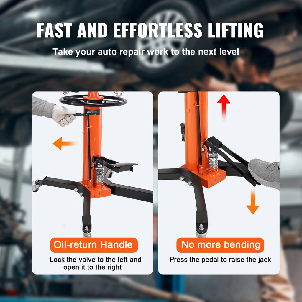 SucceBuy Transmission Jack 1322 LBS Hydraulic Telescoping Transmission Jack 32"-67" High Lift Floor Jack Stand Lift Hoist Garage CM World