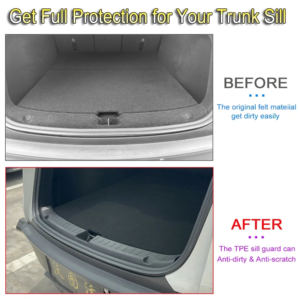 Rear Trunk Bumper Protector Guard For Tesla Model Y Juniper Launch Accessories 2025 Trunk Mat Threshold Sill Cover Pad Plate CM World