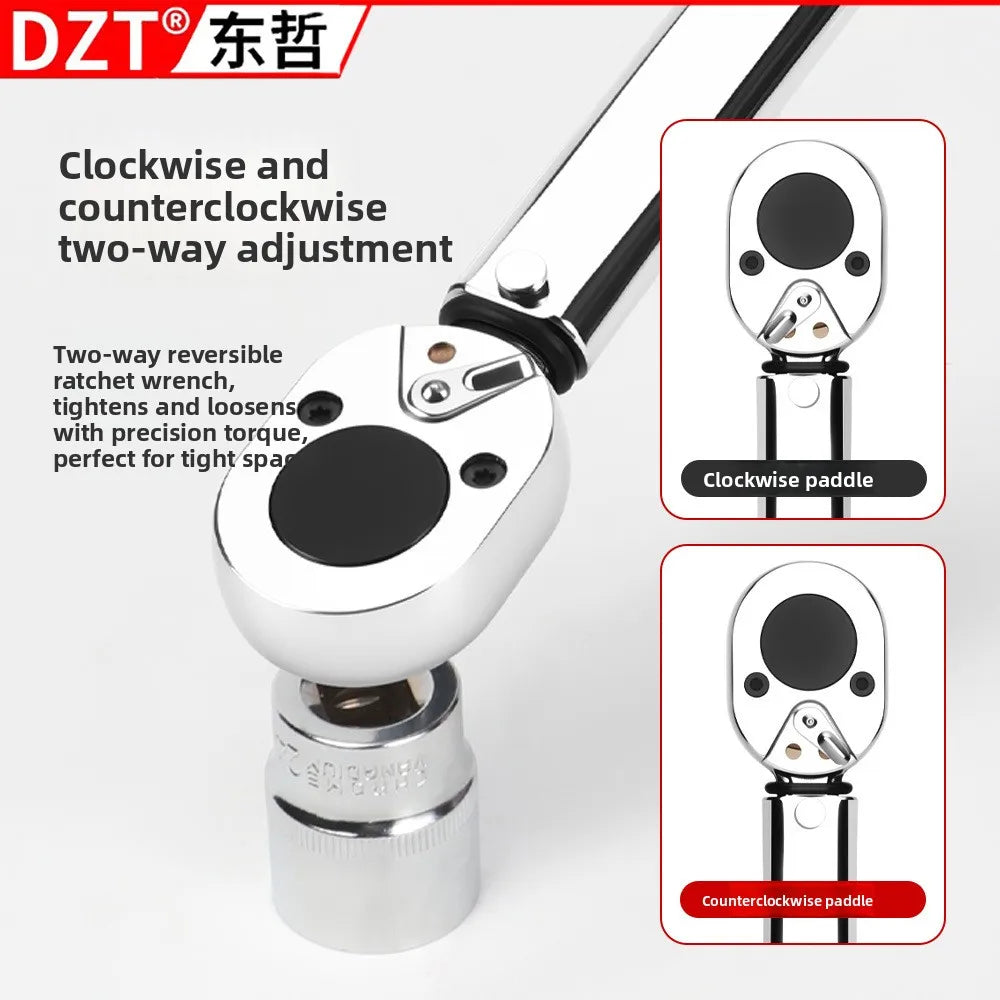 1/2" Drive High-Precision Torque Wrench 28-210Nm - Chrome Plated Adjustable for Bicycle Maintenance CM World