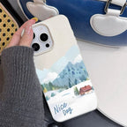 Matte Leather Finish Case For Iphone 17 Pro Max 16 15 14 13 12 11 17E Air London Landscape Silicone Anti Shock Cover