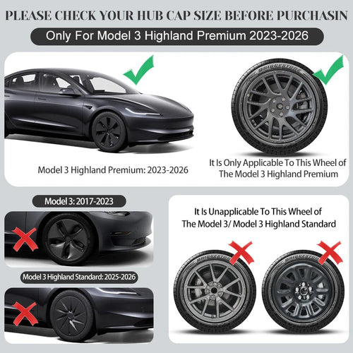 4PCS For Tesla Model 3 Highland 2023-2026 Turbine Wheel Cover 18 Inch Car Replacement Automobile Hub Cap Full Rim Car Acces CM World
