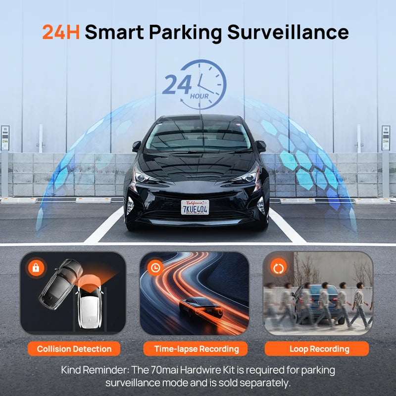 【New】70mai Dash Cam A410 Neo 1440P HDR Dual-Channel Built-in GPS f/1.6 Supercapacitor Wi-Fi 6 24H Parking Car DVR 70mai A410 Neo