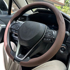 Steering Size 36-38cm Universal Non-slip Round Breathable leather Car Steering Wheel Cover Protector Suitable Auto Accessories CM World