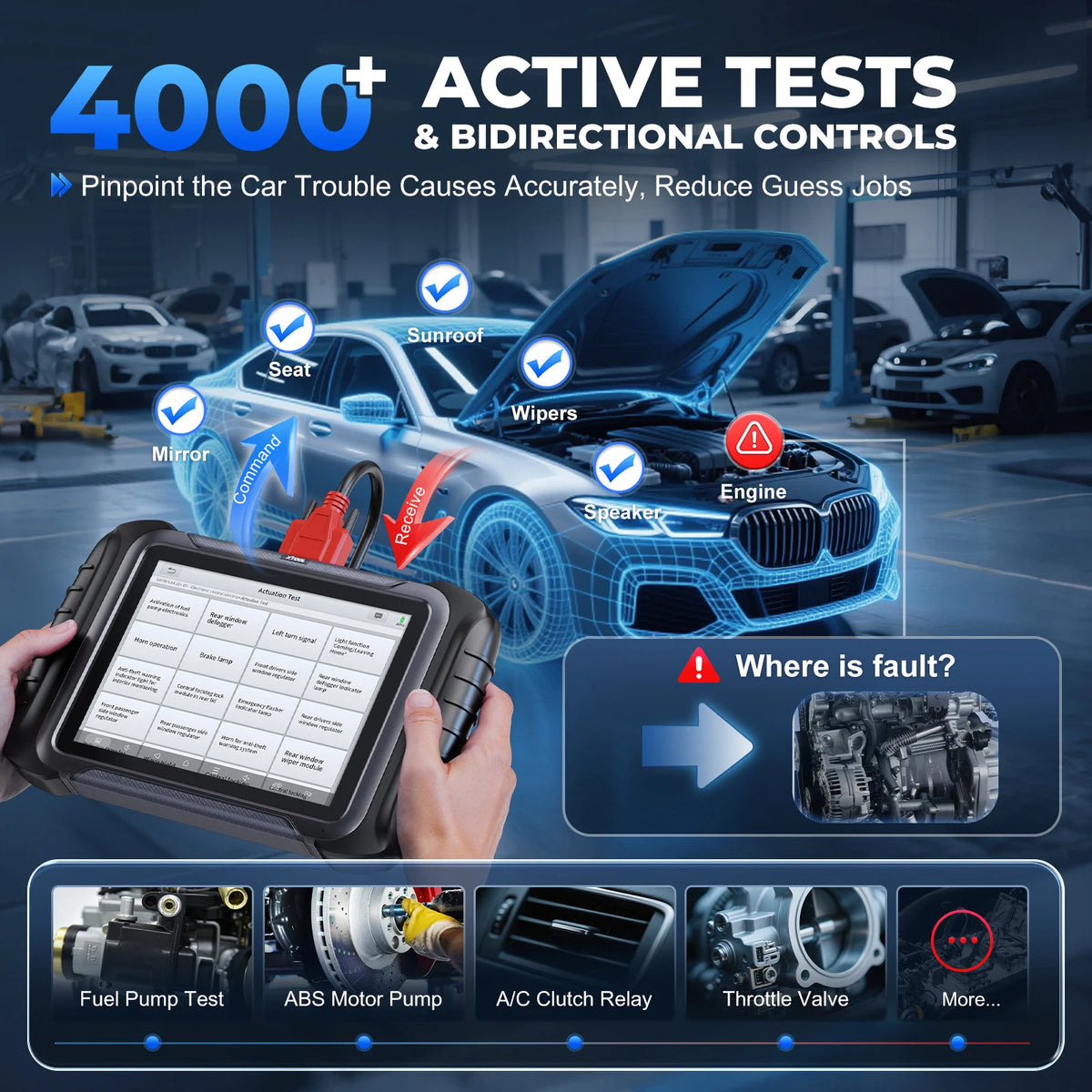 XTOOL D8S Car Diagnostic Tool OBD2 Bidirectional Scanner Topology Map All System Diagnostic ECU Coding 42+ Resets 3 Years Update