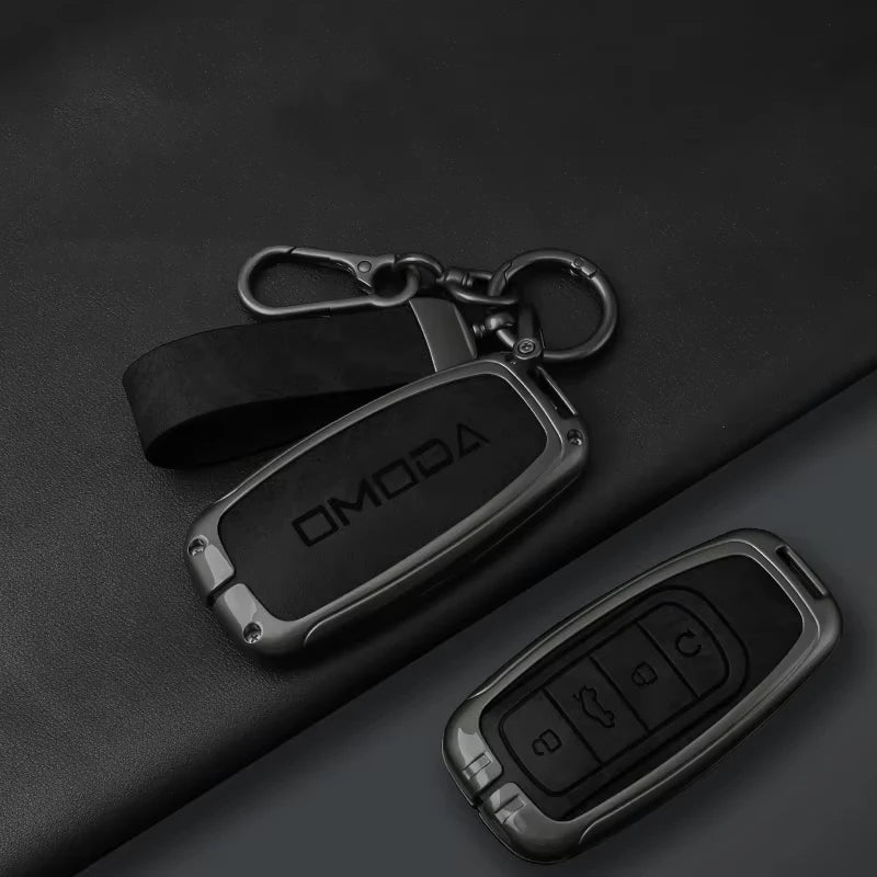 Zinc Alloy Leather Car Key Case Cover Keychain for Chery Omoda 5 9 7 C5 C7 E5 Phev 2025 2026 2024 Car Interior Accessories