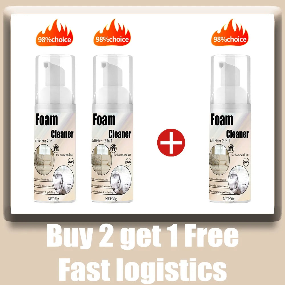 Multifunctional Foam Cleaner Car Interior Stain Removal and Cleaning Leather Seat Home Foam Cleaner Spray Maintenance Wash CM World