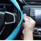 Non-Slip Silicone Steering Wheel Cover Summer Breathable Elastic Universal Fit 38cm Car Steering Wheel Protector Accessory