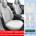 For New Tesla Model Y Juniper 2025 Nappa Leather Seat Cover Punching Breathable Seat Cushion Cover Car Interior Seat Accessories CM World