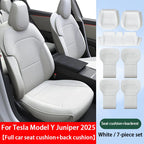For New Tesla Model Y Juniper 2025 Nappa Leather Seat Cover Punching Breathable Seat Cushion Cover Car Interior Seat Accessories CM World