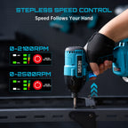 Seesii S531 Cordless Impact Driver Kit 21V Max Torque 1590 In-lbs(180 N.m) Impact Driver Set with Two 2.0 Ah Batteries 1/4" Hex Chuck Power Impact Driver w/ 20 Pcs Drill Bits 0-2500 RPM Variable Speed