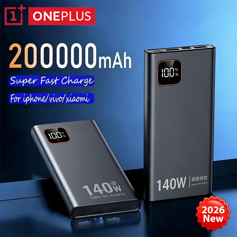 OnePlus 140W 500000mAh Ultra Capacity Power Bank Super Fast Charging CCC Portable Battery Charger For IPhone Samsung 2026 New