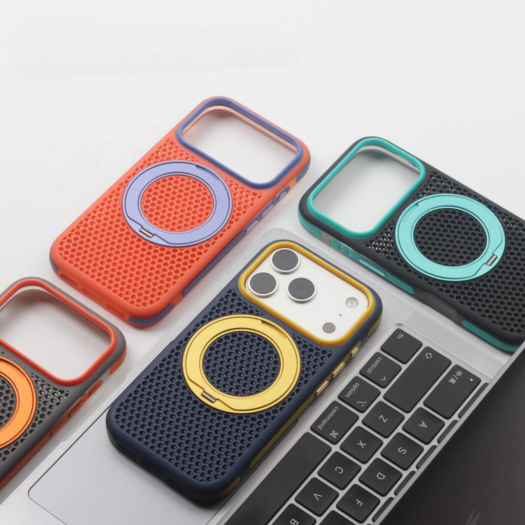 Magnetic Hit Color Honeycomb Grid Mesh For Magsafe Case For iPhone 16 17 18 Pro Max 15 14 13 Bracket Armor Shockproof
