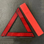 Foldable Car Warning Triangle - 30cm Reflective Emergency Tripod w/Anti-Slip Base & Storage Box, for Roadside Breakdown