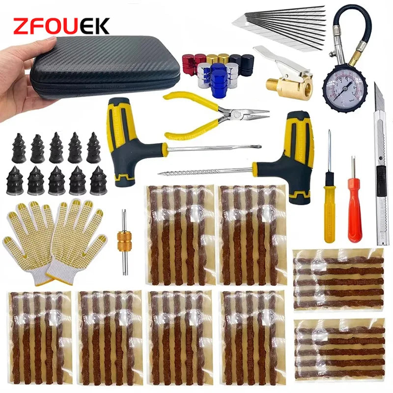 ZFOUEK Auto Tire Repair Kit Puncture Plug Tools Tyre Puncture Emergency for Universal Tire Strips Stiring Glue Repair Tool CM World