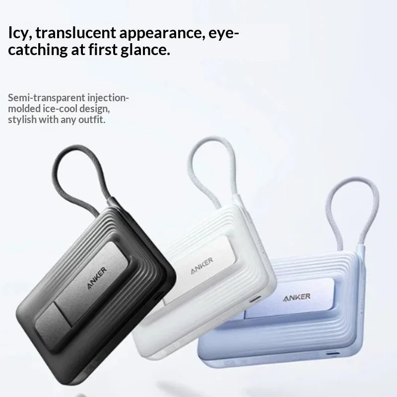 Anker Power Bank 10000mAh 45W Fast Charging Portable Built-in Cable 3C Certified Airline Approved High Capacity iPhone andXiaomi