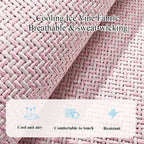 Breathable summer car seat cover - cool ice rattan weave, PU leather trim, lovely embroidery, suitable for split seats Car Mobile World
