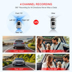 Dashcam for cars 4 Channel Black Box WiFi Driving Camera FHD 1080P Night Vision Loop Recording 24H Parking Mode car accessorie Car Mobile World