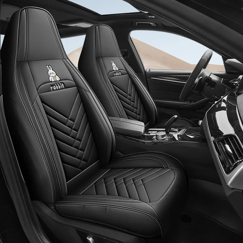 Front Row Double Seat, Luxurious Nappa Leather Full-Cover Integrated Car Seat Cover, Universal Fit, Delicate Texture, Not Easy to Wrinkle or Deform, Comfortable, Breathable, and Wear-Resistant, Suitable for All Seasons, Ergon Car Mobile World