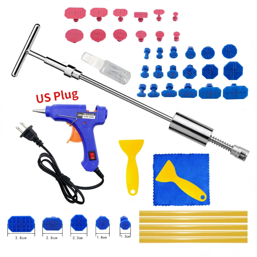 Auto Paintless Dent Repair Tools EU Plug Glue Gun Car Dent Repair Kit Dent Removal Kit Dent Remover Dent Puller for Cars Vehicle