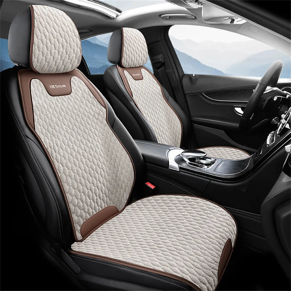 Flax Breathable Car Seat Cushion Universal Car Seat Cushion Protector Auto Durable Anti-slip Bottom Cover Seat Protection Pad CM World