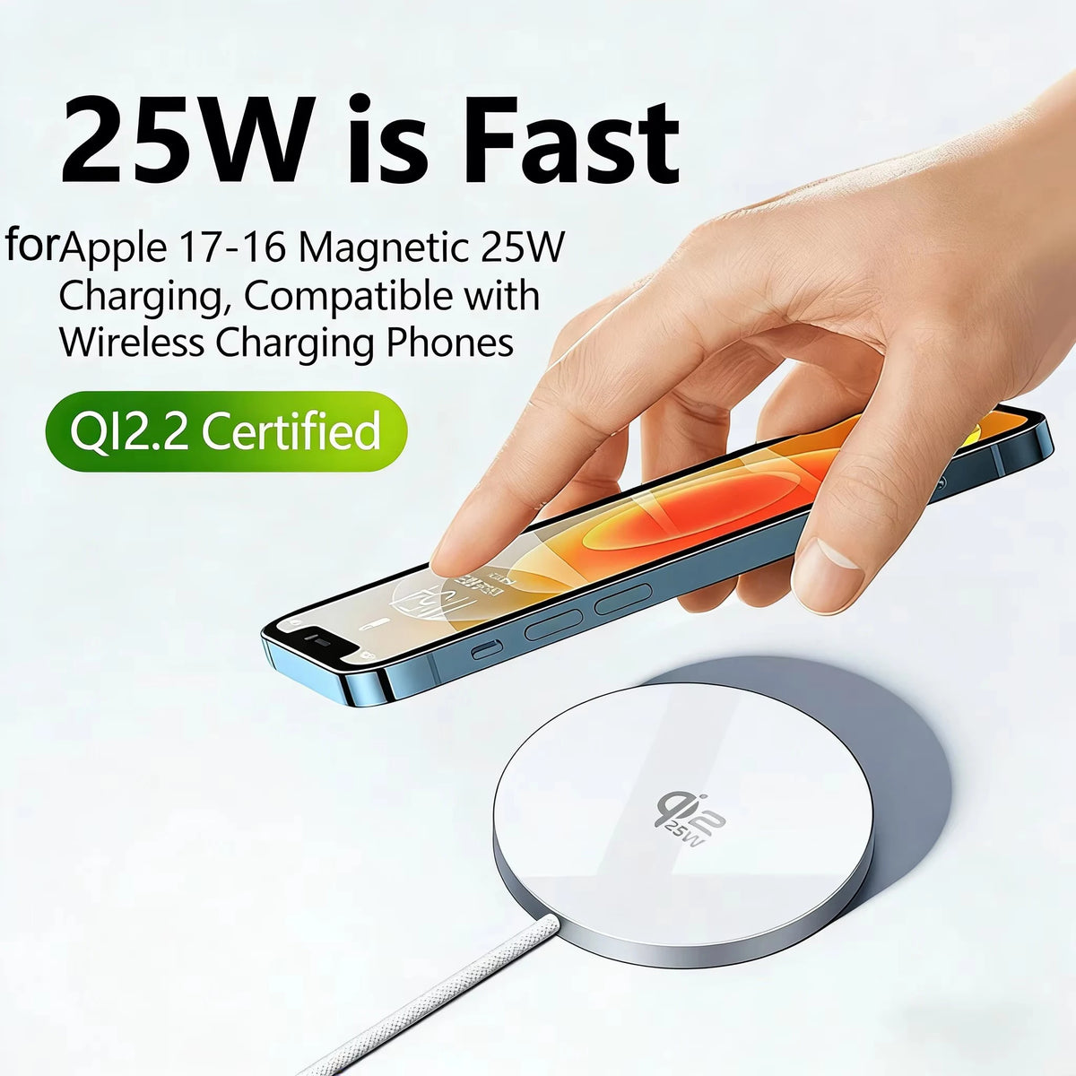 New Qi2.2 25W Magnetic Wireless Charger for Magsafe Charger Mini Fast Charging Station Pad for iPhone18 17 16 15 14 13 12 ProMax