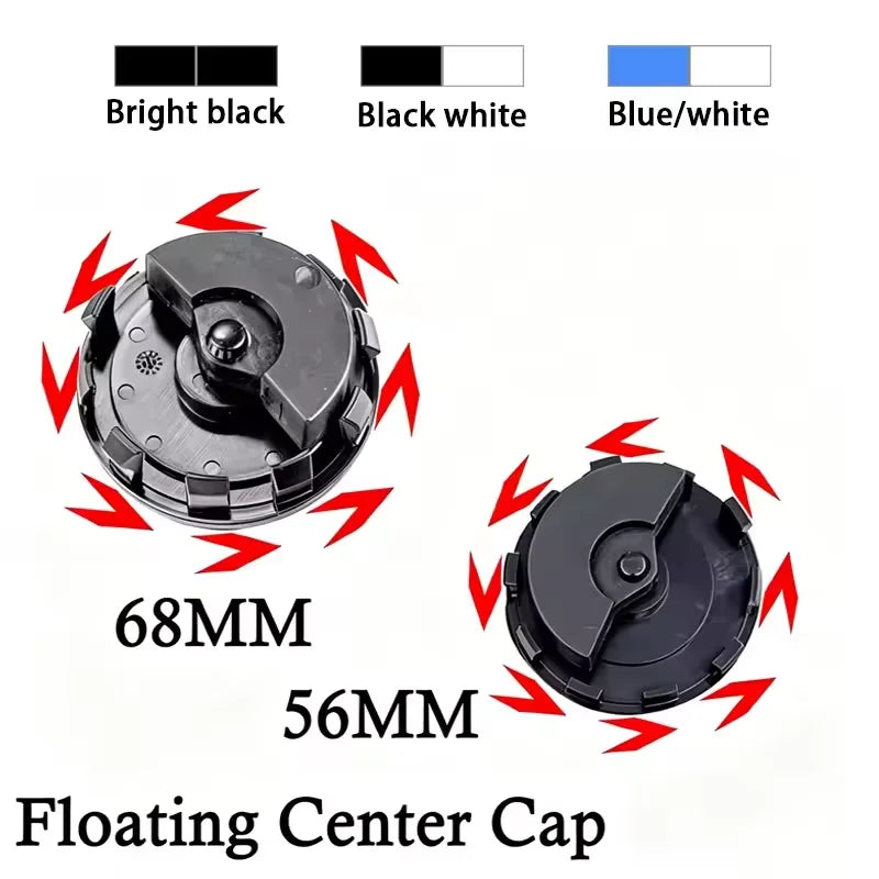 4Pcs 56mm 68mm 3D ABS Dynamic Floating Wheel Center Hub Caps Self-Leveling Rims Trim For G30 G20 G05 G11 F30 F10 E90 E46 E60 G08