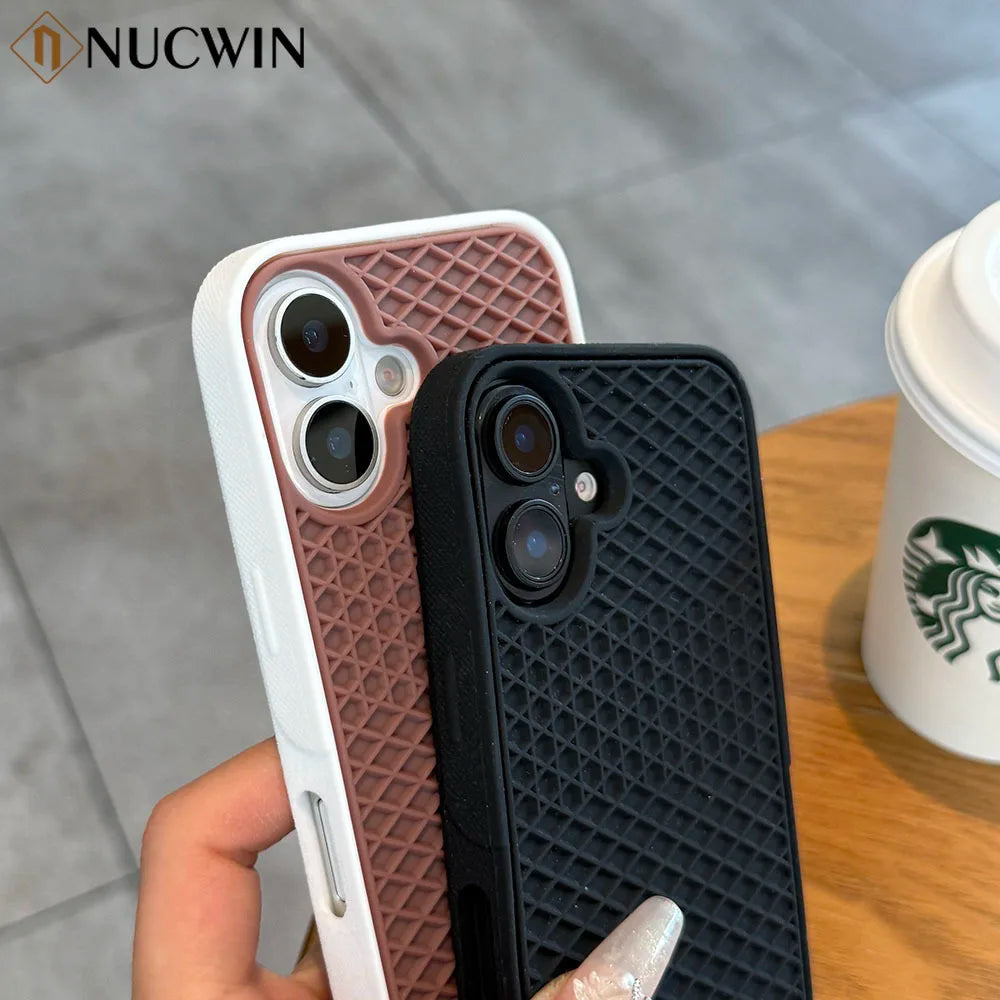 For Vans 3D Waffle Shoe Sole Phone Case For iPhone 17 ProMax Air 16 15 14 13 12 11 Pro Max Plus Creativity Shockproof Soft Cover Car Mobile World