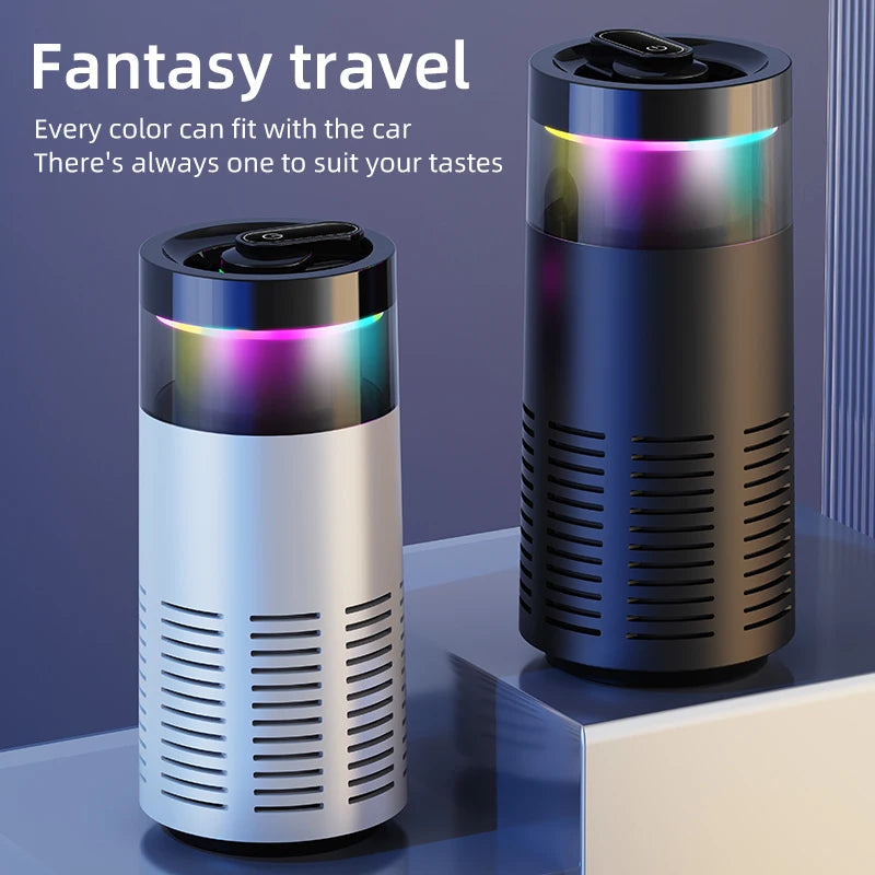 Portable Car Air Purifier Negative Ion & HEPA Filter Low Noise DeodorizerDust Smoke Removal Compact Design for Car Home Use CM World