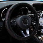 PU Carbon Fiber Leather Car Steering Wheel Cover without Inner Ring Suitable for 14.5-15 Inches of Automotive Supplies CM World